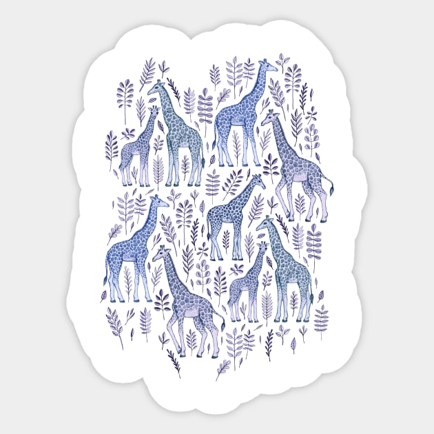 Blue Giraffe Pattern Sticker by micklyn